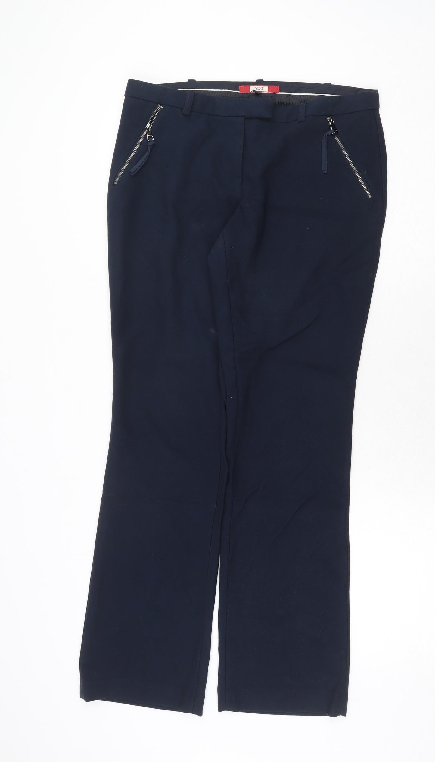 NEXT Womens Blue Polyester Dress Pants Trousers Size 10 Regular Zip
