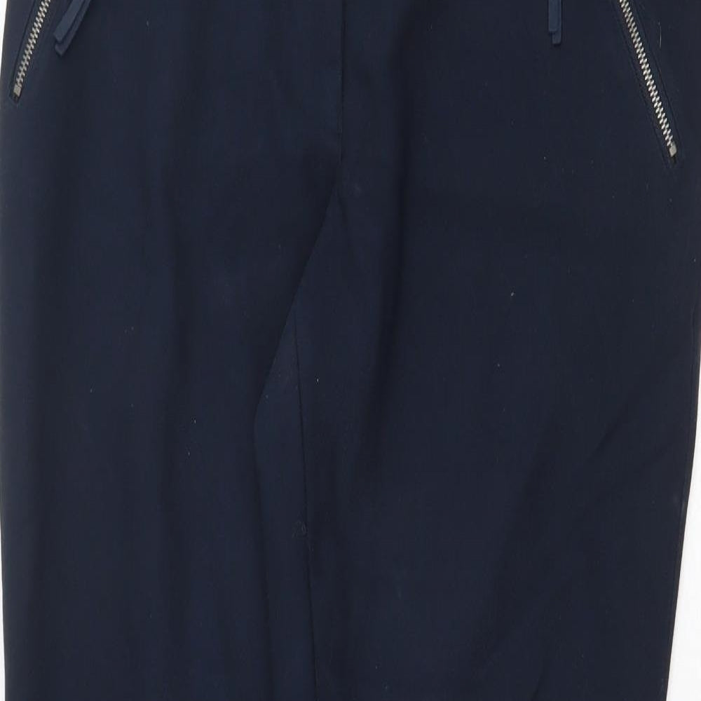NEXT Womens Blue Polyester Dress Pants Trousers Size 10 Regular Zip