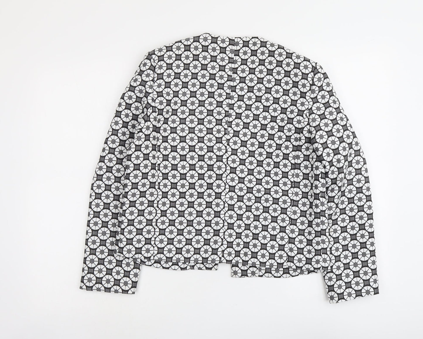 Missguided Womens Grey Geometric Polyester Jacket Blazer Size 10