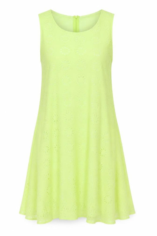 Missguided Womens Green Geometric Polyester Trapeze & Swing Size 14 Round Neck Zip