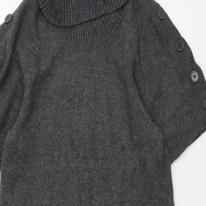 Warehouse Womens Grey Roll Neck Viscose Pullover Jumper Size 12
