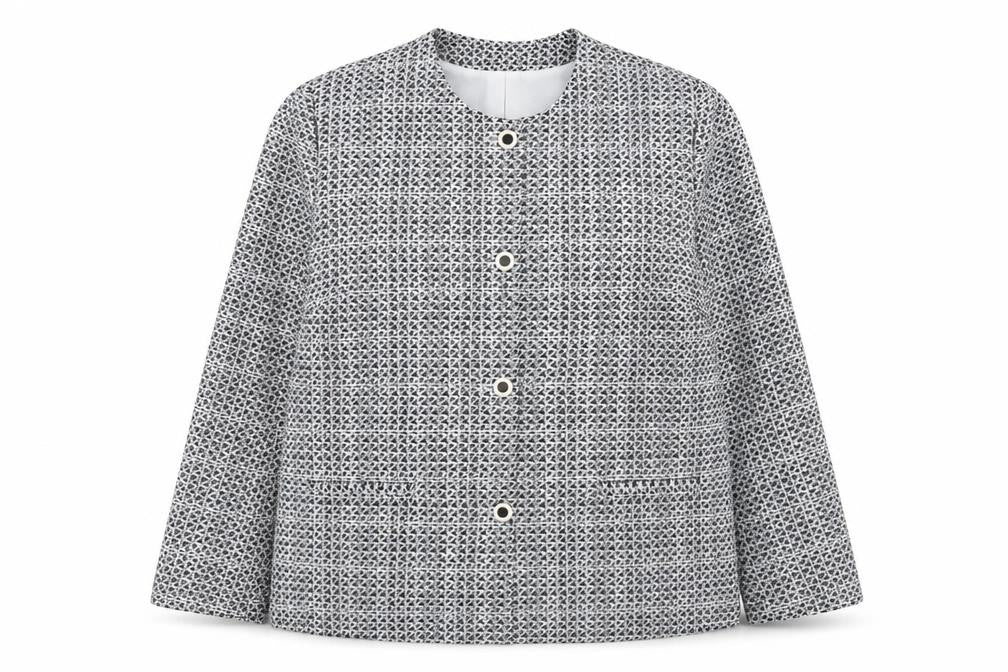 Daxon Womens Blue Geometric Jacket Size 18 Button