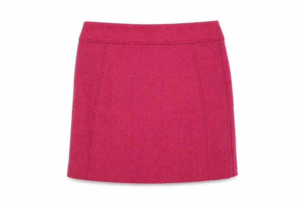 H&M Womens Pink Polyester A-Line Skirt Size S Snap