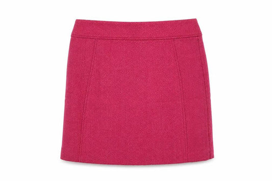H&M Womens Pink Polyester A-Line Skirt Size S Snap