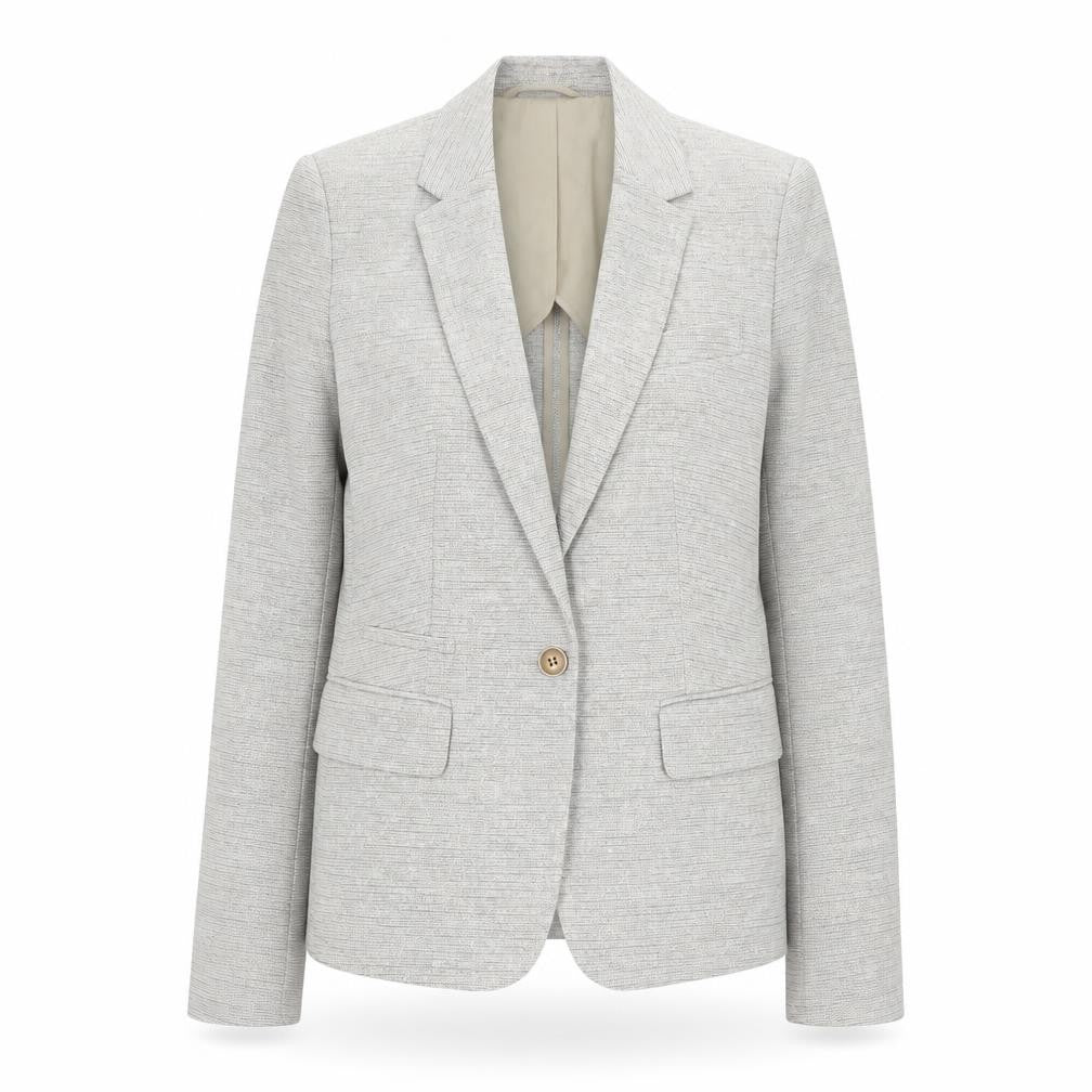 NEXT Womens Beige Geometric Cotton Jacket Suit Jacket Size 8
