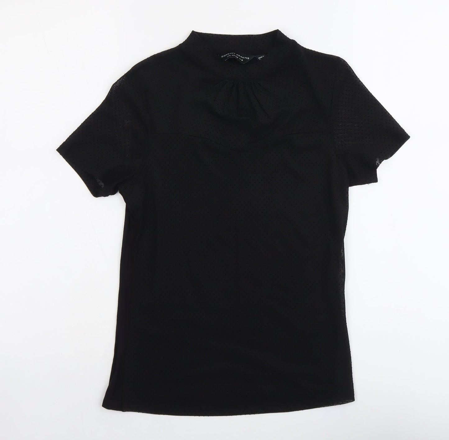 Dorothy Perkins Womens Beige Polyester Basic T-Shirt Size 8 Round Neck