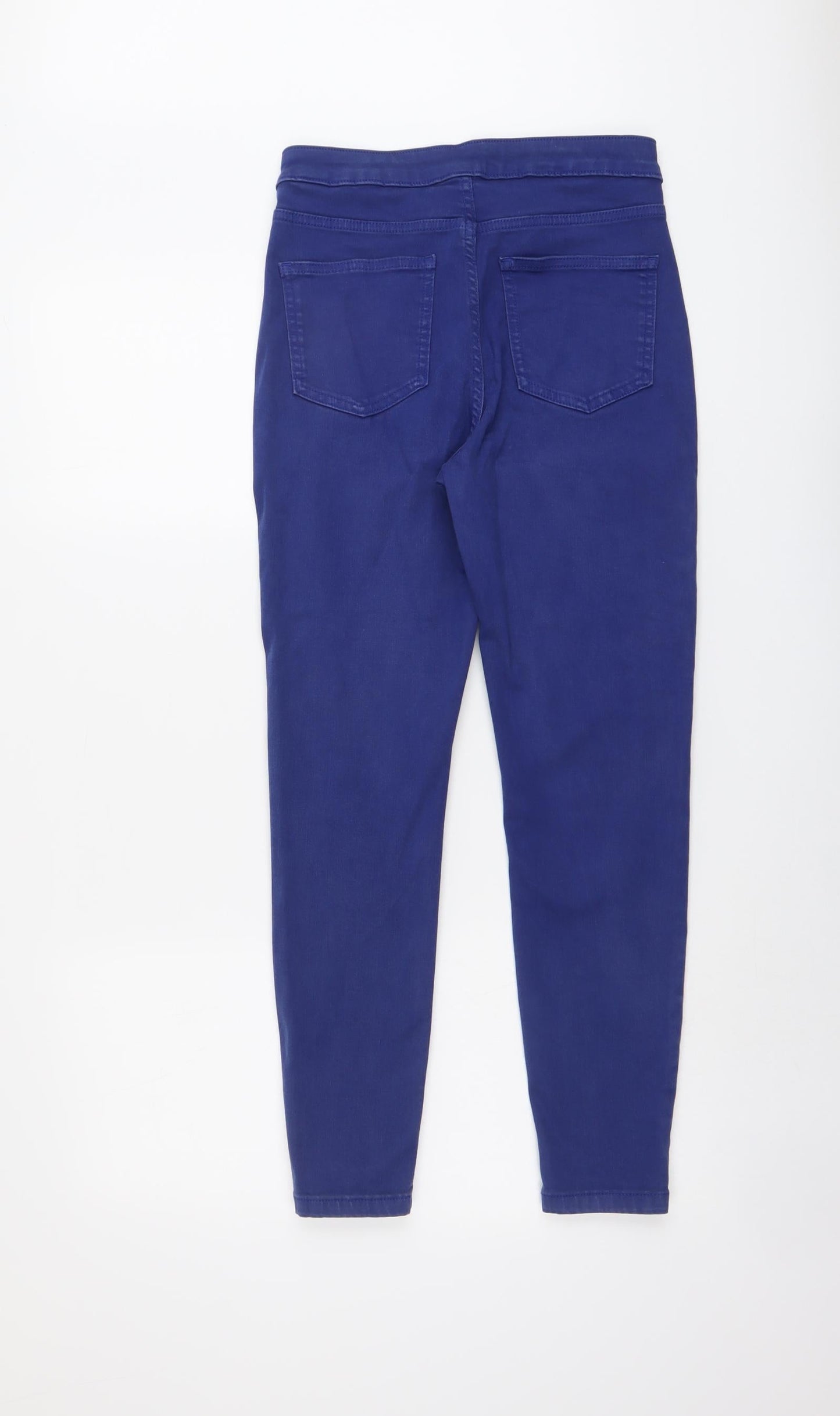 Marks and Spencer Womens Blue Cotton Skinny Jeans Size 10 L27 in Regular Button