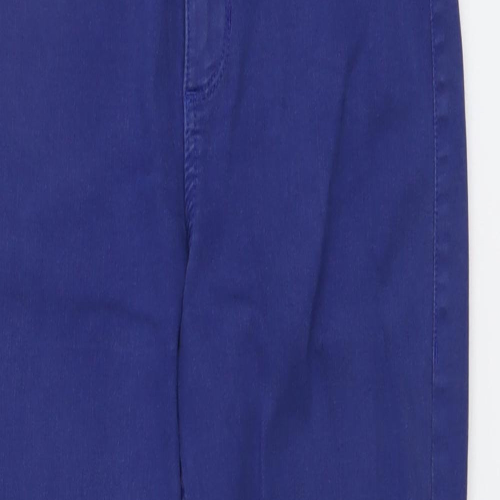 Marks and Spencer Womens Blue Cotton Skinny Jeans Size 10 L27 in Regular Button