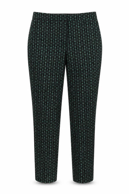 Star by Julien Macdonald Womens Green Geometric Cotton Chino Trousers Size 8 L28 in Regular Button