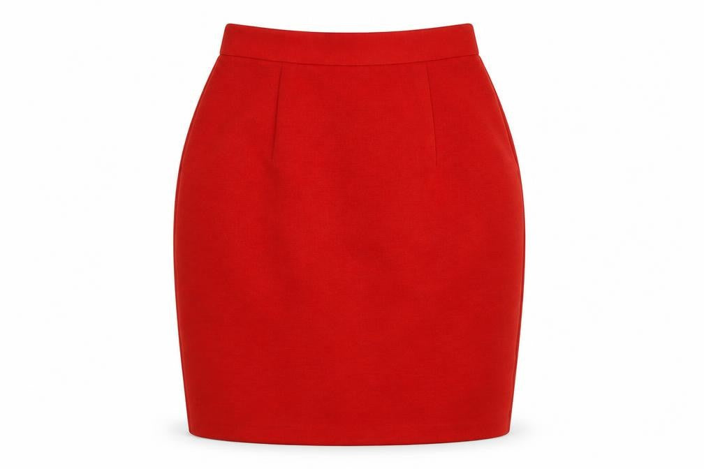 After Work Womens Red Polyester A-Line Skirt Size S Zip