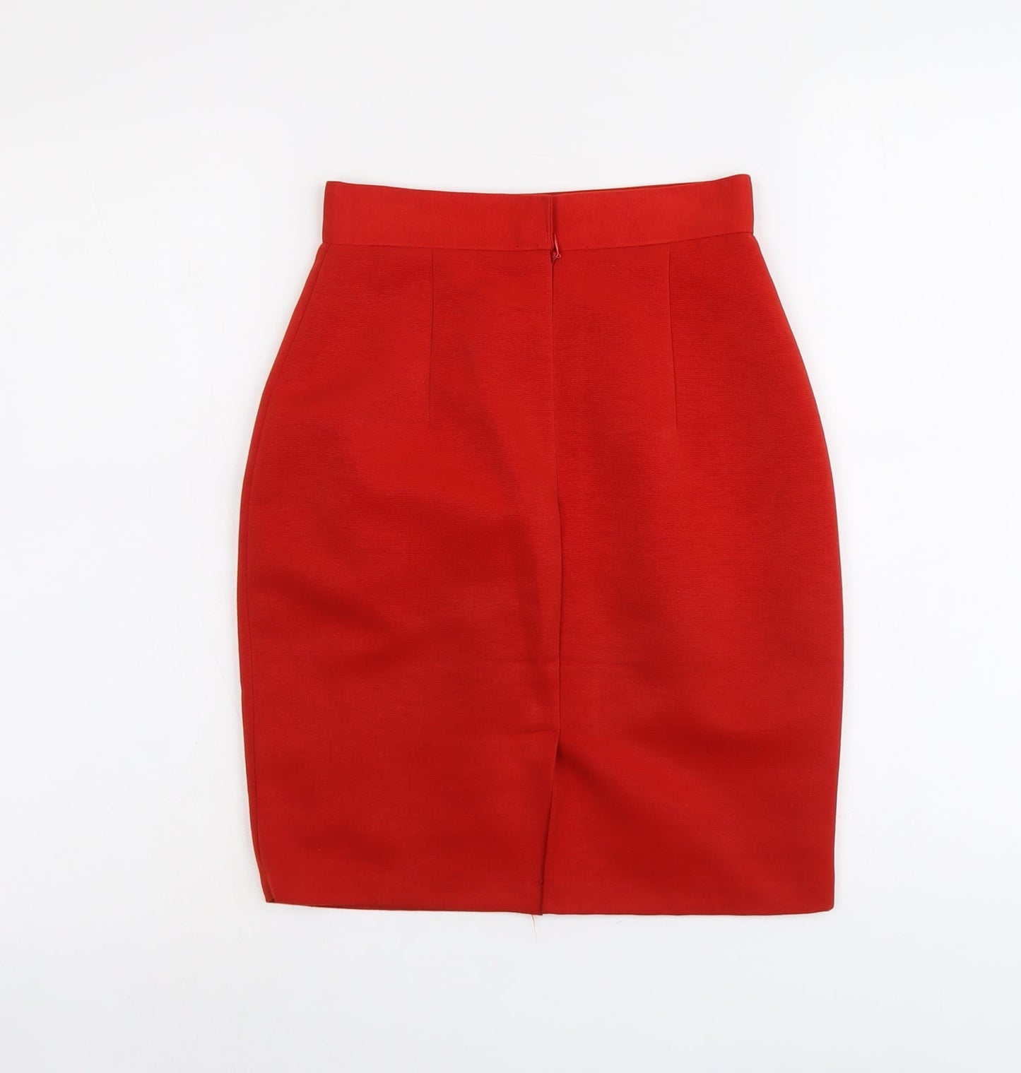 After Work Womens Red Polyester A-Line Skirt Size S Zip