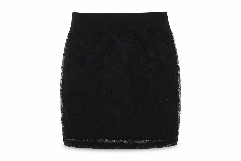 H&M Womens Black Geometric Polyamide A-Line Skirt Size 8