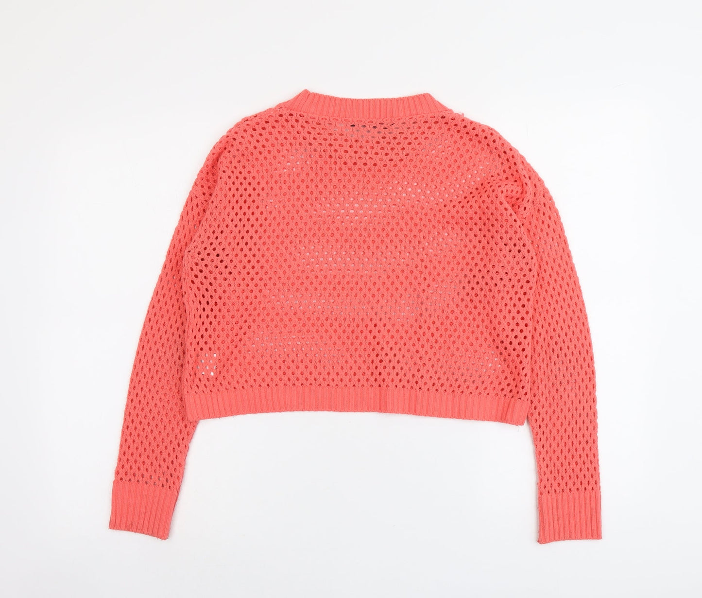 Republic Womens Pink Round Neck Acrylic Pullover Jumper Size 10