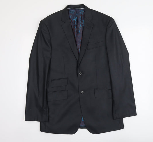 Milan Mens Grey Polyester Jacket Suit Jacket Size M Regular