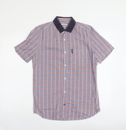 Lambretta Mens Multicoloured Plaid Cotton Button-Up Size S Collared Button
