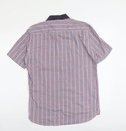 Lambretta Mens Multicoloured Plaid Cotton Button-Up Size S Collared Button