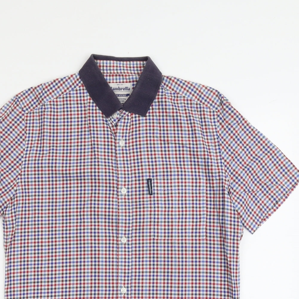 Lambretta Mens Multicoloured Plaid Cotton Button-Up Size S Collared Button