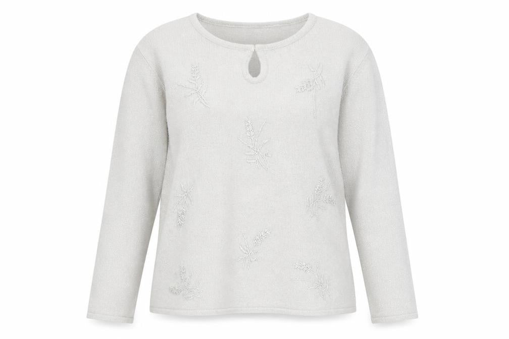 Alibi Womens Grey Round Neck Acrylic Pullover Jumper Size 10