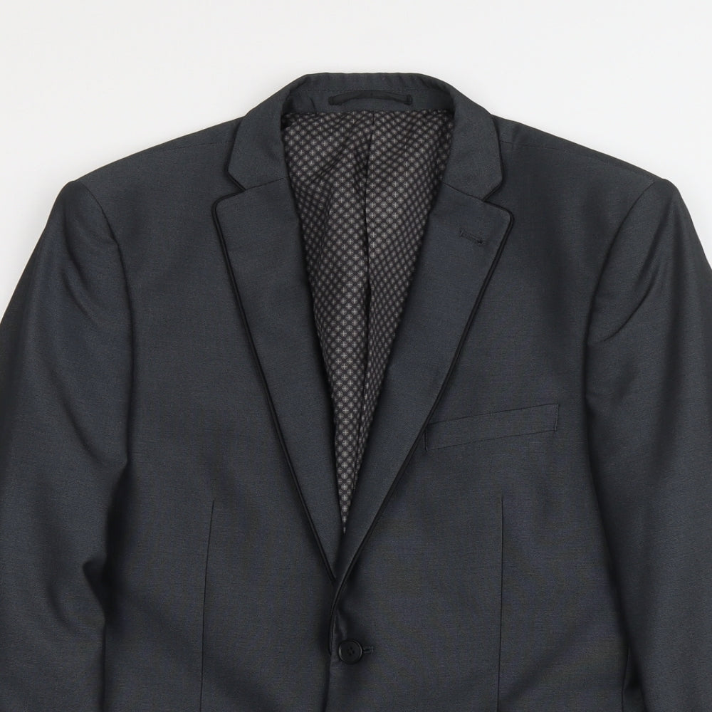 NEXT Mens Grey Polyester Jacket Suit Jacket Size L Regular