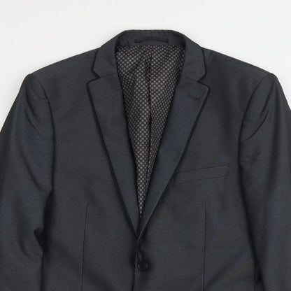 Next Mens Grey Polyester Jacket Suit Jacket Size L Regular