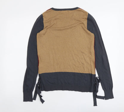 Next Womens Multicoloured Round Neck Cotton Pullover Jumper Size 8