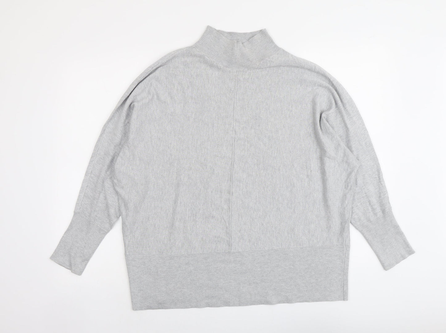 Dorothy Perkins Womens Grey High Neck Viscose Pullover Jumper Size M