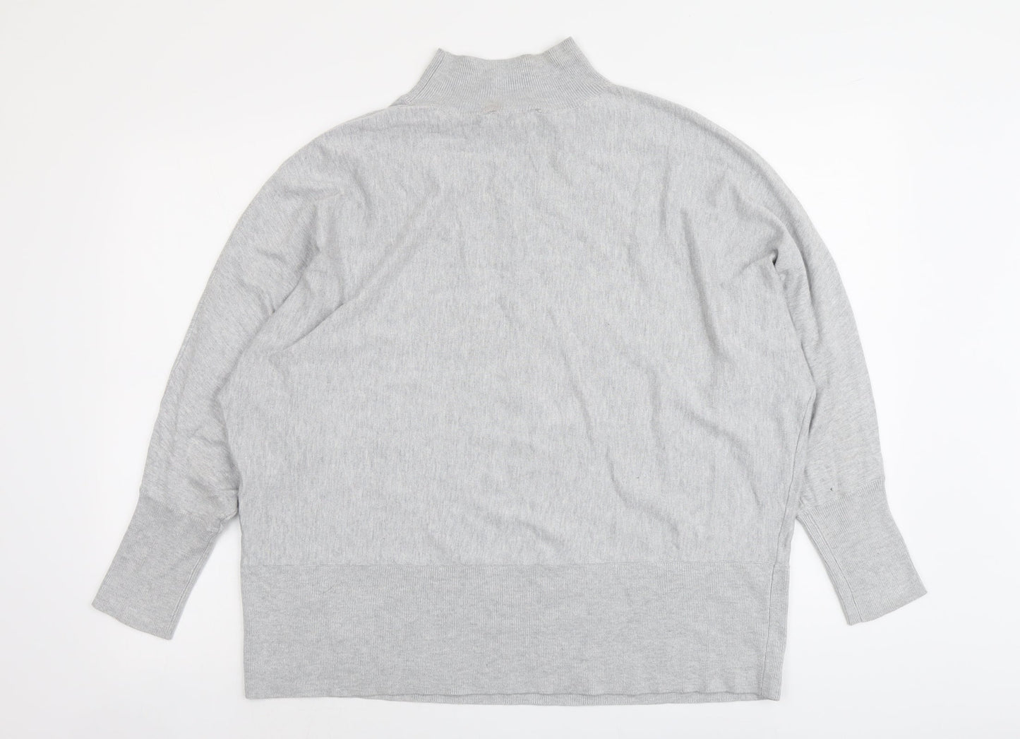 Dorothy Perkins Womens Grey High Neck Viscose Pullover Jumper Size M