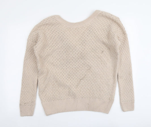 NEXT Womens Pink Round Neck Acrylic Pullover Jumper Size M
