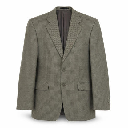 Zantos Mens Green Houndstooth Polyester Jacket Suit Jacket Size 38 Regular