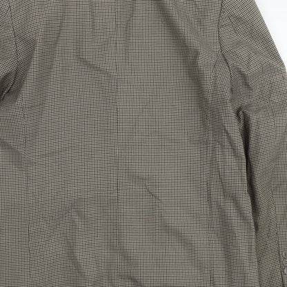 Zantos Mens Green Houndstooth Polyester Jacket Suit Jacket Size 38 Regular