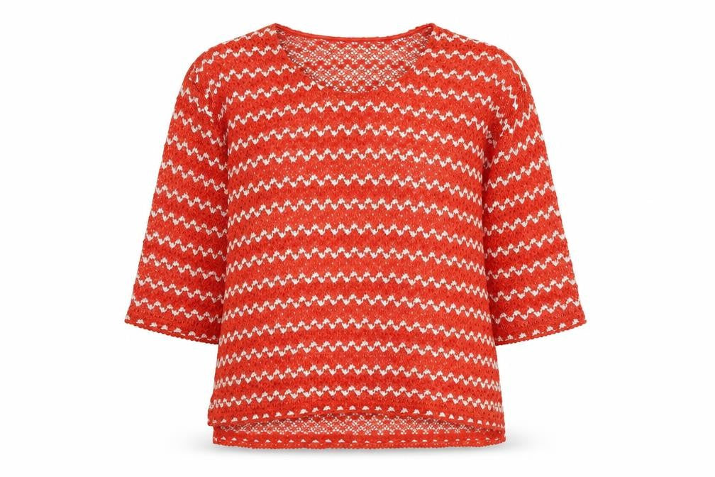 NEXT Womens Orange Round Neck Geometric Polyester Pullover Jumper Size 14