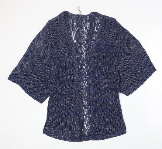Stradivarius Womens Blue V-Neck Acrylic Cardigan Jumper Size S
