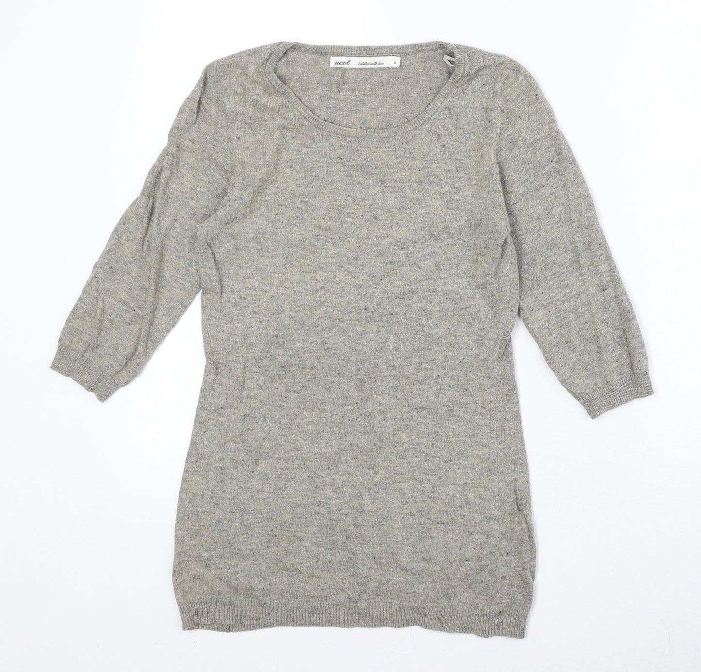 NEXT Womens Beige Boat Neck Cotton Pullover Jumper Size 6