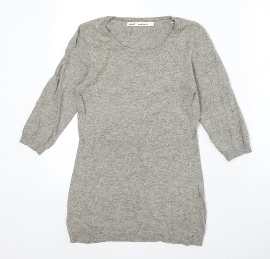 NEXT Womens Beige Boat Neck Cotton Pullover Jumper Size 6
