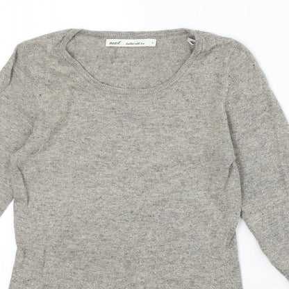 Next Womens Beige Boat Neck Cotton Pullover Jumper Size 6