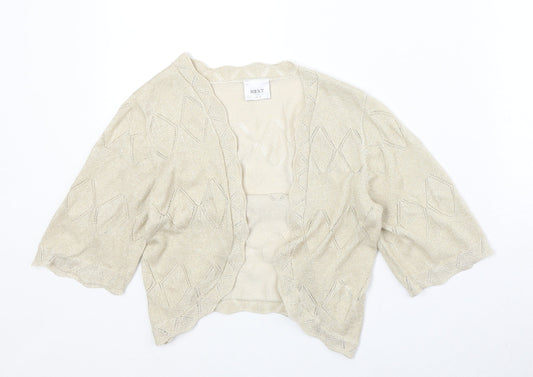 NEXT Womens Beige V-Neck Viscose Cardigan Jumper Size 12