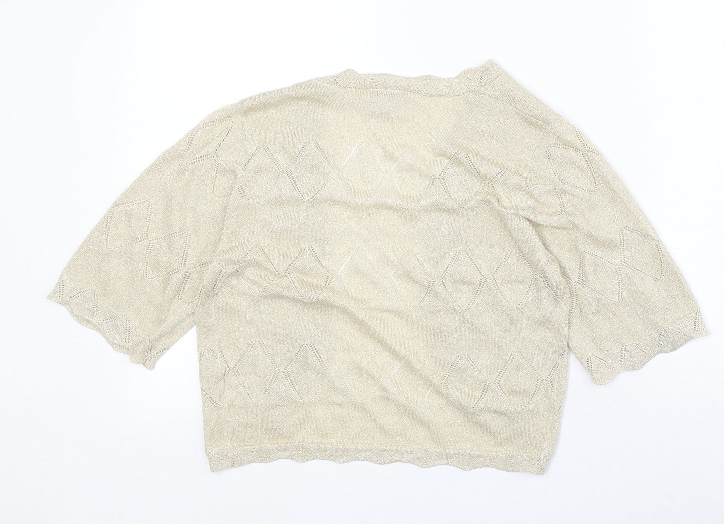 NEXT Womens Beige V-Neck Viscose Cardigan Jumper Size 12