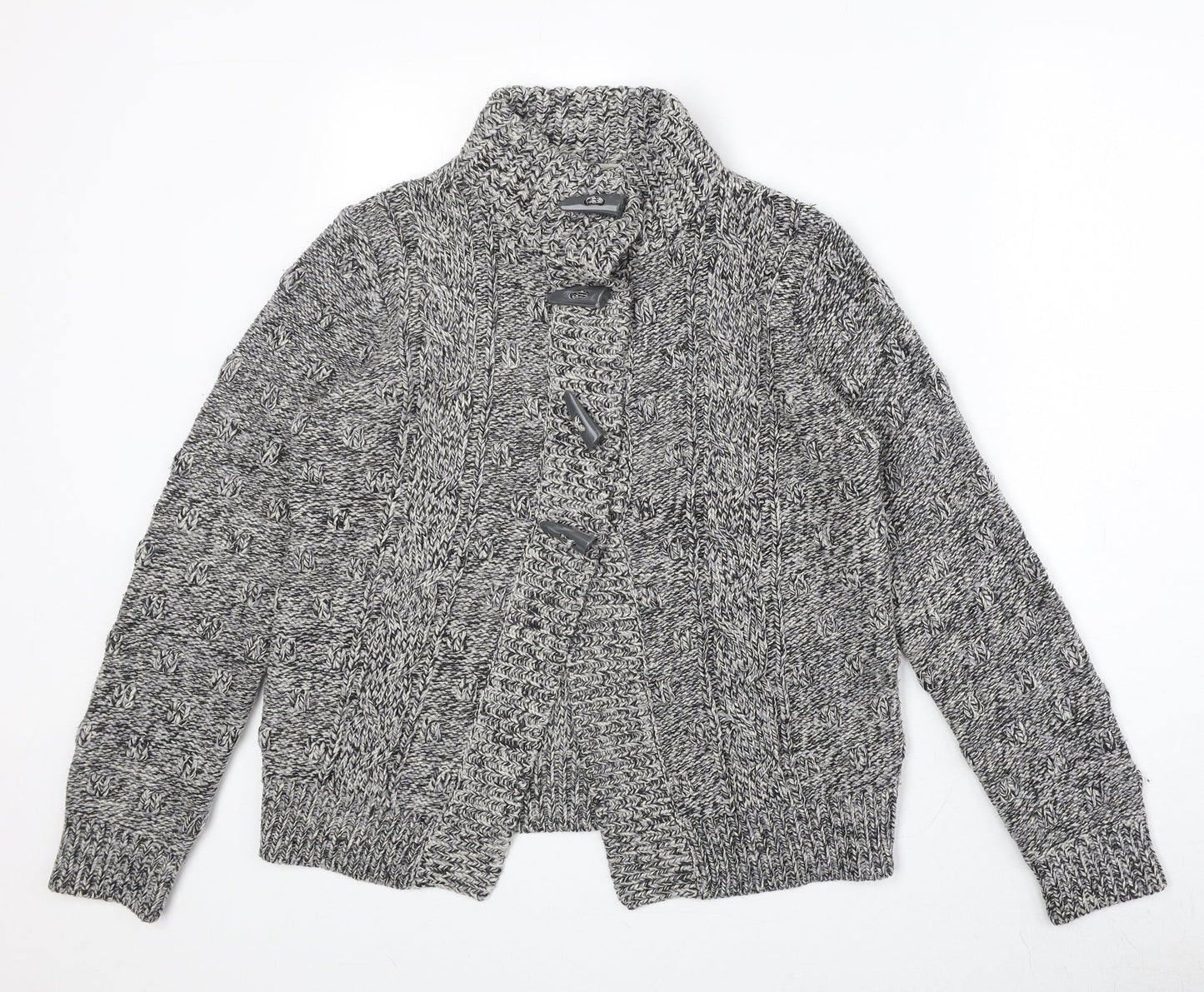 Debenhams Womens Grey Geometric Jacket Size 12 Button