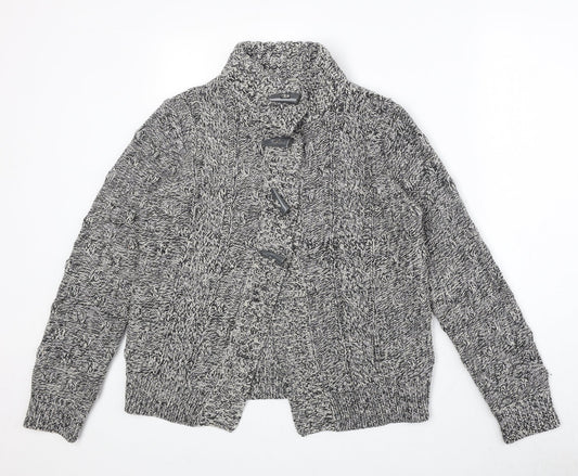 Debenhams Womens Grey Geometric Jacket Size 12 Button