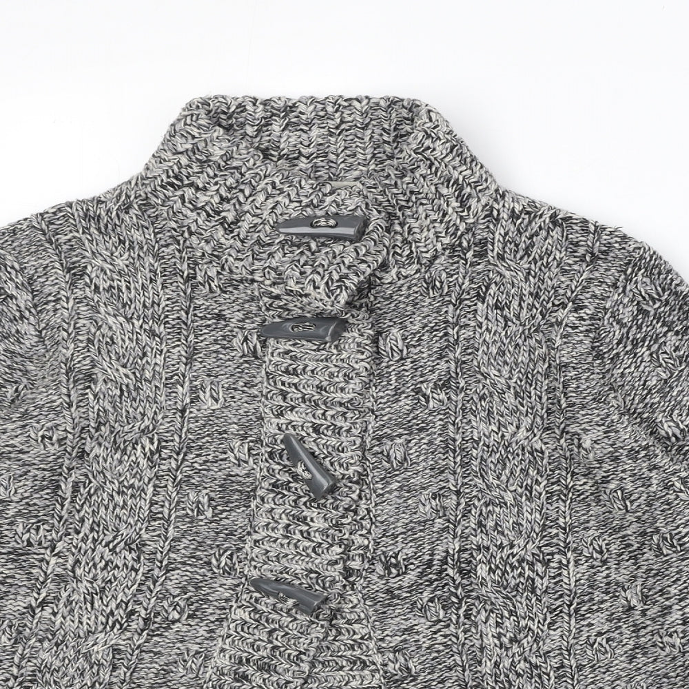 Debenhams Womens Grey Geometric Jacket Size 12 Button