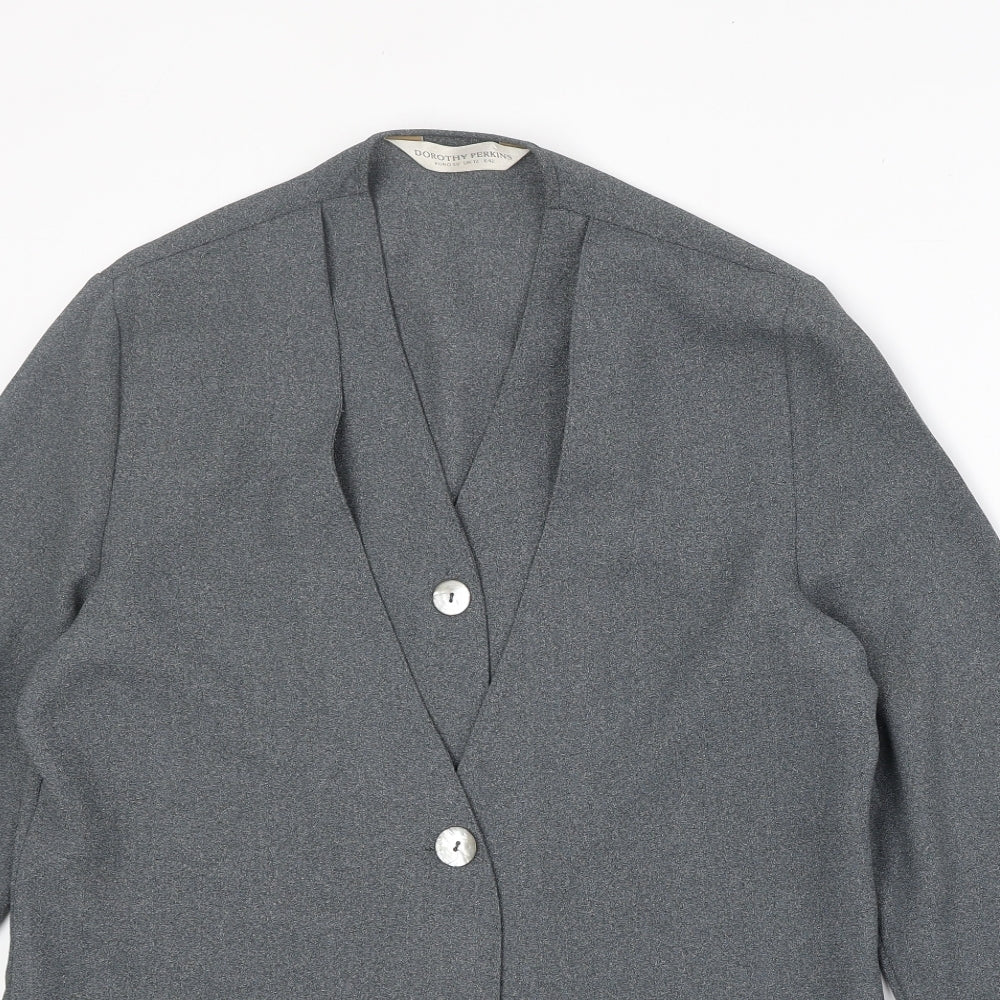 Dorothy Perkins Womens Grey Polyester Jacket Blazer Size 12