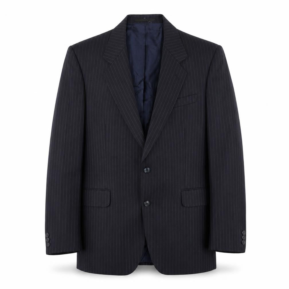 Meurice Mens Blue Striped Polyester Jacket Suit Jacket Size 42 Regular