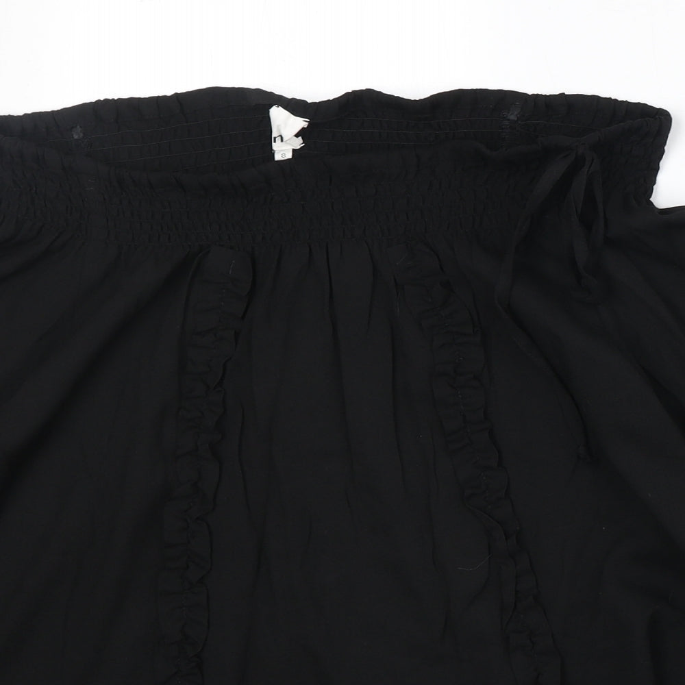 N.1 Womens Black Viscose Basic Blouse Size S Off the Shoulder