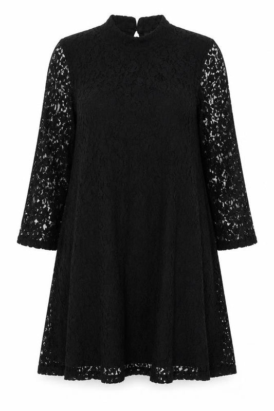 Monki Womens Black Floral Cotton Trapeze & Swing Size XS Round Neck Button
