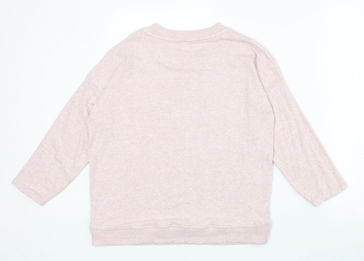 NEXT Womens Pink Round Neck Viscose Pullover Jumper Size 12