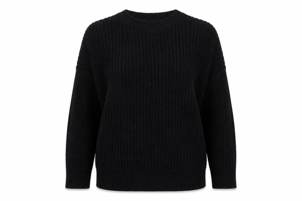 New Look Womens Black Round Neck Acrylic Pullover Jumper Size S