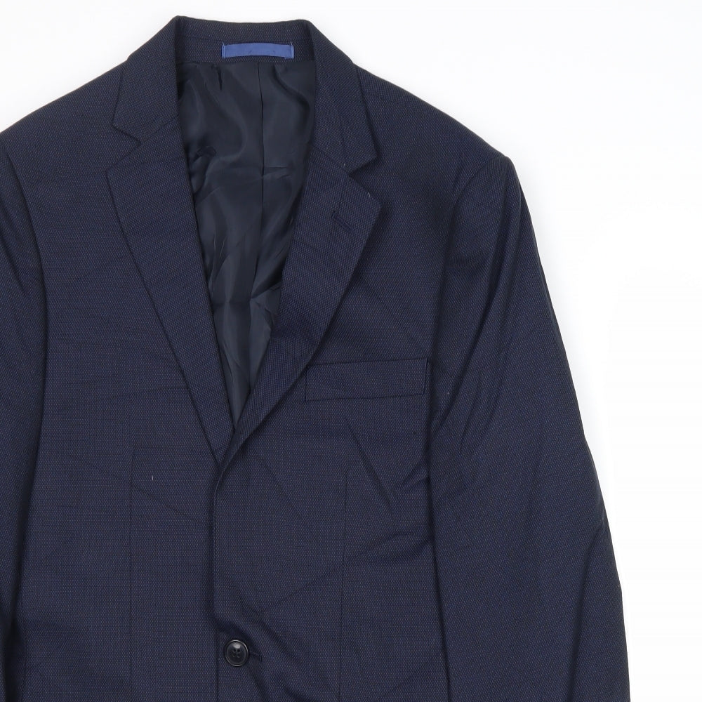 Marks and Spencer Mens Blue Polyester Jacket Suit Jacket Size 36 Regular