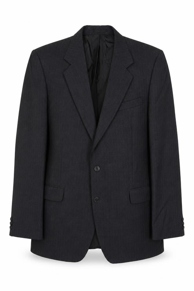 St Micahel Mens Grey Striped Wool Jacket Suit Jacket Size 42 Regular