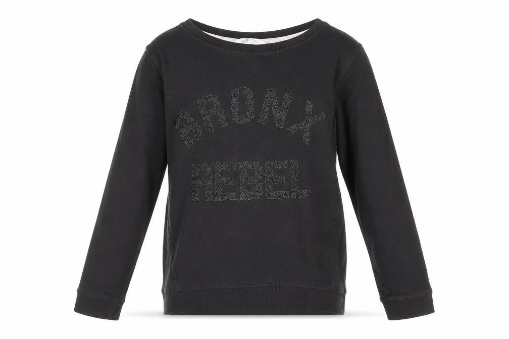 H&M Girls Black Cotton Pullover Sweatshirt Size 15 Years Pullover - Bronx