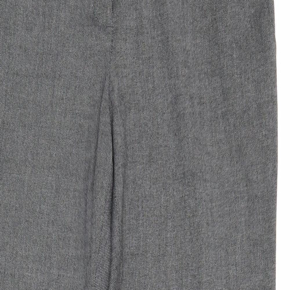Warehouse Womens Grey Polyester Chino Trousers Size 10 Regular Zip